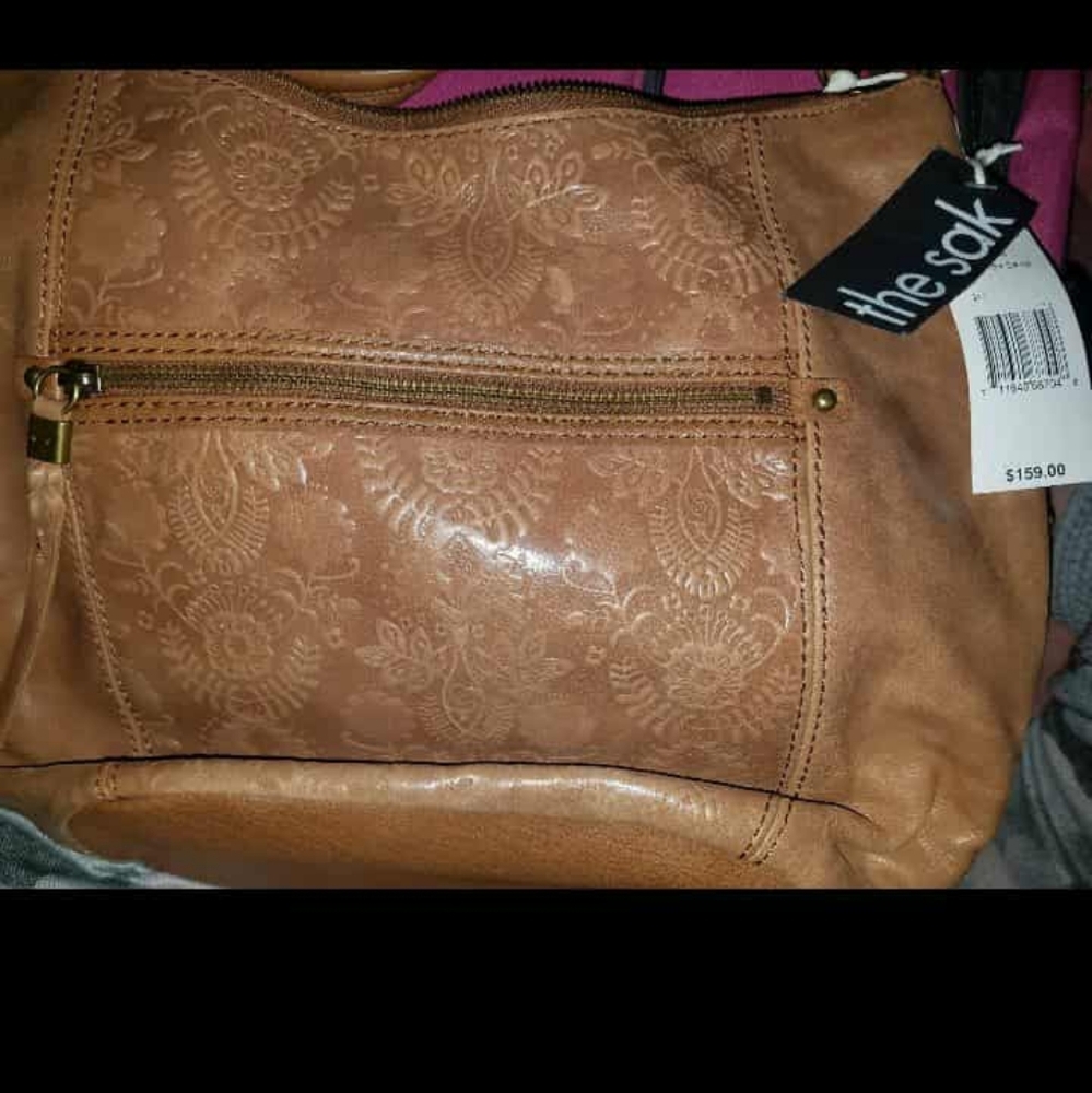 The Sak Tan Embossed Shoulder Bag